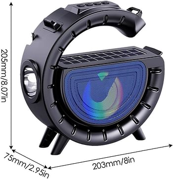 مكبر صوت لاسلكي محمول على شكل حرف G DV-800 مع دعم للطاقة الشمسية وضوء فلاش ملون RGB