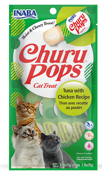 Churu Churu Pops تونة-دجاج 60 جم / 4 قطع في كل علبة