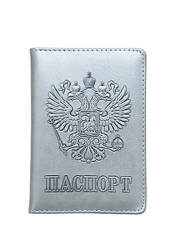 We Happy Travel Passport ID Card Wallet Holder Cover RFID Blocking Leather Purse Case Russia Grey