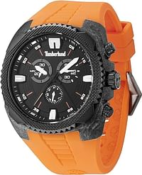 Timberland Bridgton TBL.13851JPGYB/02A Men's Quartz Watch with Black Dial Analogue Display and Orange Rubber Strap