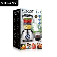 sokany Stainless Steel Portable Juicer Blender To-Go Cups and Spout Lids Pulse Technology Smoothie Blender