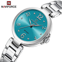 NaviForce NF5031 Luxury Bracelet Quartz Wrist watch For Women Silver/Light Blue