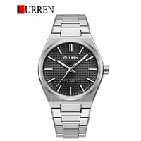CURREN 8439 Original Brand Stainless Steel Band Wrist Watch For Men - Silver and Black