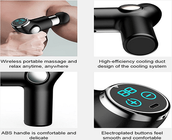 Portable Mini Massage Gun with 32 Speed Levels, 4 Heads, LCD Display & Long-Lasting Battery