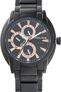 Police, Watch with multiple functions and stainless steel bracelet, Black PL.12534JSB/02MB