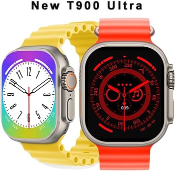 Ultra Smart Watch 2023 T900 Ultra Series 8 Smartwatch Wireless Charging Bluetooth Call Men Women Watch 8 Ultra Fitness Bracelet (Orange)