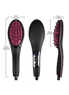 Electric Hair Straightener Brush Black/Pink