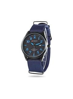 Curren 8268 Canvas Quartz Watch For Men Blue / Black