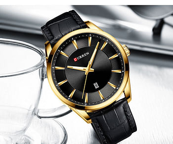 CURREN 8365 Men's Watches Quartz Black/Gold