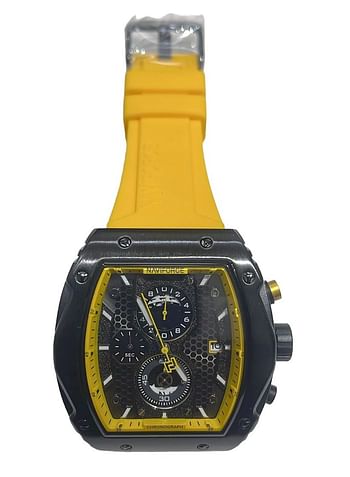 New NAVIFORCE 8059 Men Watch Sport Luxury Chronograph, Wristwatch Silicone Strap Quartz Clock - Black\Gold