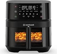 Nutricook Air Fryer 3 Vision with Clear Window and Internal Light by Caliber Brands,  5.7L, Air Fry, Roast, Bake, Dehydrate & Reheat, 6 Presets, AF357V, Black, 1700 Watts, 2 Year guarantee