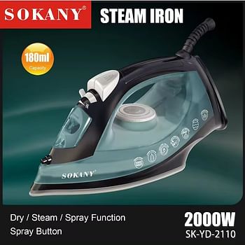 Sokany High Quality Household Electric Iron 2000w High Power Steamer Iron  SK-YD-2110