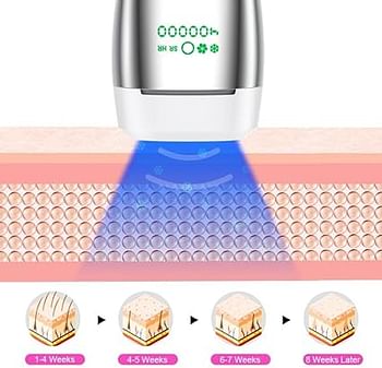 جهاز إزالة الشعر بالليزر IPL T021K A لإزالة الشعر بشكل دائم مع التعرف التلقائي على لون البشرة وجهاز إزالة الشعر الكهربائي