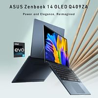 ASUS Zenbook 14 OLED Q409ZA Nano Edge 14 Inch 2.8k OLED 90Hz Pantone Validated Display With EYE Protection- 12h Gen Core i5 1240p Processor - 8GB LPDDR5 Ram-512GB NVMe SSD-Thunderbolt 4 Type C-Numpad Embedded Trackpad - Backlit USA KB - DOLBY ATMOS Sound