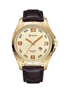 CURREN Men's Water Resistant Leather Analog Watch WT-CU-8121