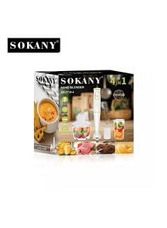 Sokany Hand Blender 4 In 1 Food Processor Grinder Egg Whisk Beaker Chopper - 300 Watt (SK-1718-4)