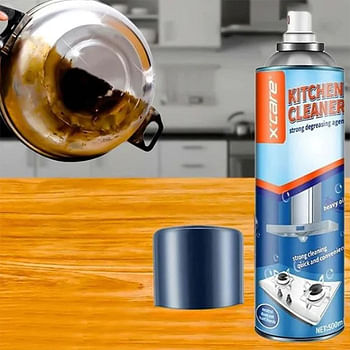 Multipurpose Bubble Foam Cleaner Spray Oil Grease Stain Remover Chimney Cleaner Spray All Purpose Foam Degreaser Spray for Kitchen.