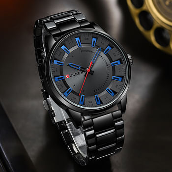 CURREN Watches Men Wrist Luxury 8406 Simple Style Quartz Steel Band Clock Male Watch///