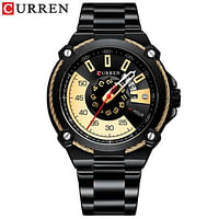 Curren 8345 Original Brand Stainless Steel Band Wrist Watch For Men / Black