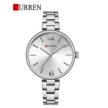 Curren 9017 Original Brand Stainless Steel Band Wrist Watch For Women / SIlver