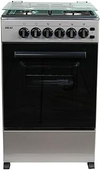 Akai Freestanding Cooker with 4 Burner, Full Safety CRMA505SC - Silver