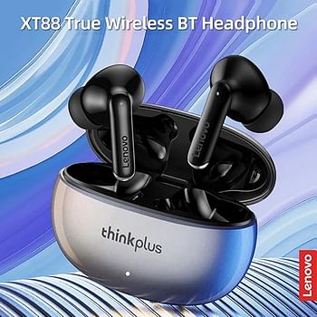 Lenovo XT88 TWS Bluetooth 5.1 Earphone Wireless Earbuds HiFi Stereo Bass ENC Noise Reduction, Black