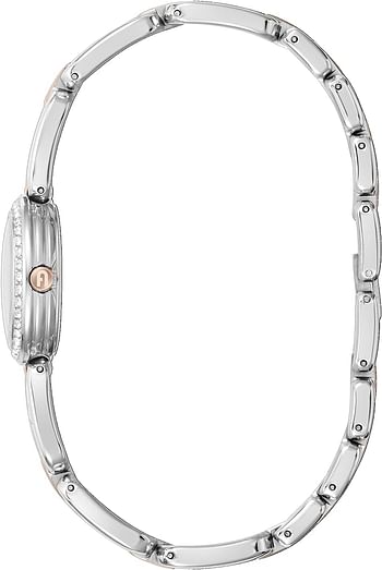 Furla Watches Women's Quartz Dress Watch with Stainless Steel Strap, Multicolor, 11.5 (Model: WW00015006L5), Silver/Rose Gold