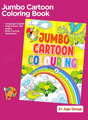 We Happy Jumbo Cartoon Coloring Book, Funny and Crazy Drawings for Kids 3+ Age (Book 2)