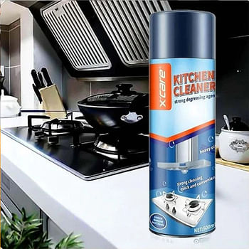 Multipurpose Bubble Foam Cleaner Spray Oil Grease Stain Remover Chimney Cleaner Spray All Purpose Foam Degreaser Spray for Kitchen.