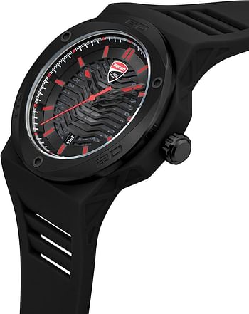 Ducati Tradizione Black Silicon Strap Watch For Men Water Resistant 10 Atm - DTWGN0000506