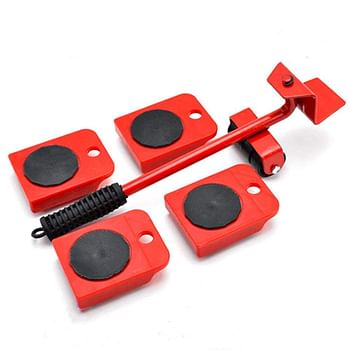 Furniture Lifter Mover Tool Set and 4 pcs 3.9"x3.15" Furniture Slides Kit, Furniture Move Roller Tools, 360 Degree Rotatable Pads, Suitable for Sofas, and Refrigerators