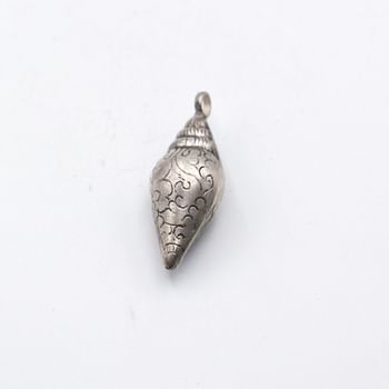 Antique 925 Sterling Silver Shell Pendant 3D