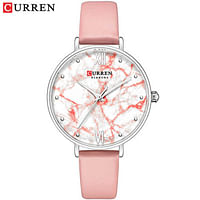 Curren 9045 Original Brand Leather Straps Wrist Watch For Women / Pink