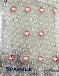 Swarovski Crystals Elements Ear, Face, Body Seeds Non - Piercing Pink