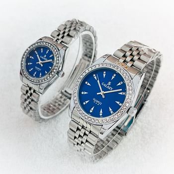 Galaxy 2373 Waterproof Quartz Analog Couple Watch Set,