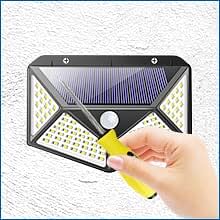 100 LED Solar Motion Sensor Power Light Black 130x95mm