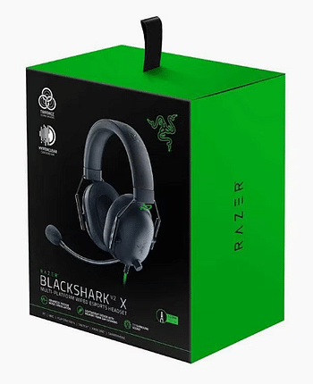 RAZER BlackShark V2 X Gaming Headset - 7.1 Surround Sound Capable, 50mm Drivers, Memory Foam Cushion, for PC, PS4, Nintendo Switch, 3.5mm Headphone Jack - Classic Black