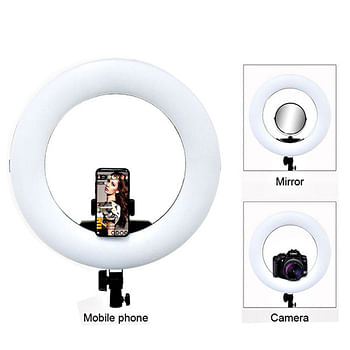 RL-18 Selfie Ring light 18 inch And Photographic lamp with 3 mobile seilfy - Black