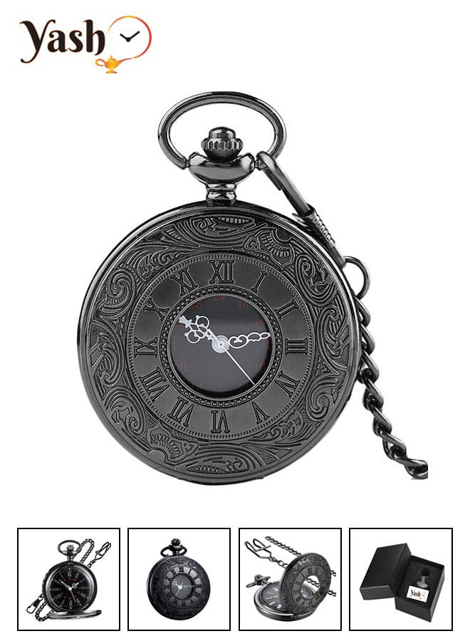 Yash Romanian Style Quartz Pocket Watches Collection Rom BLK GC