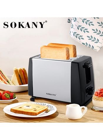 Sokany 2-Slice Bread Toaster Electric Compartment - Silver