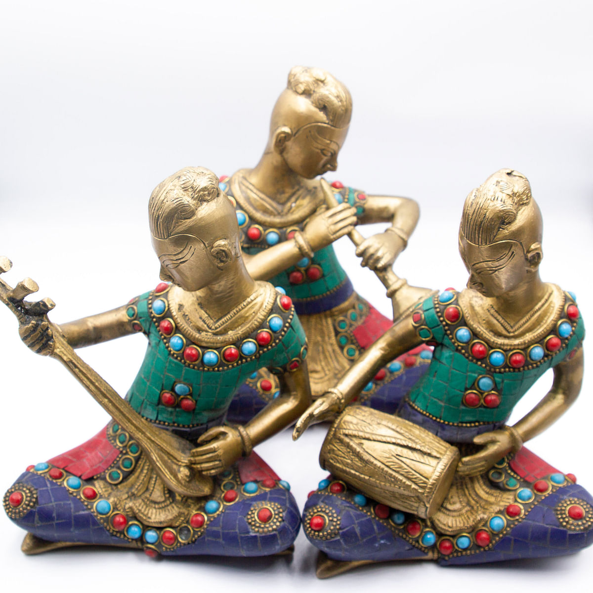 Nepali Musician Statute - Tribal Folk Musician - Sets of 3