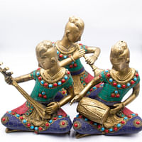 Nepali Musician Statute - Tribal Folk Musician - Sets of 3
