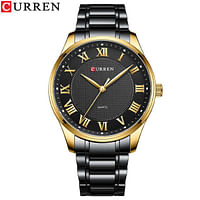 Curren 8409 Original Brand Stainless Steel Band Wrist Watch For Men / Black