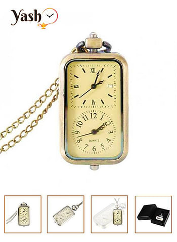 Yash Double Time Display Quartz Pocket Watch