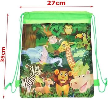 Drawstring Character Bags Pack of 10 Safari