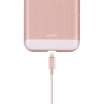 Moshi - Integra USB-A Charge/Sync Cable With Lightning Connector - Golden Rose