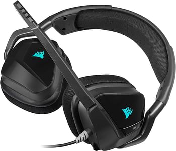 Corsair Void Elite RGB USB Gaming Headset (7.1 Surround Sound, iCUE RGB lighting, microfiber and memory foam ear pads, for PC, Xbox One, PS4, Switch and mobile devices) carbon