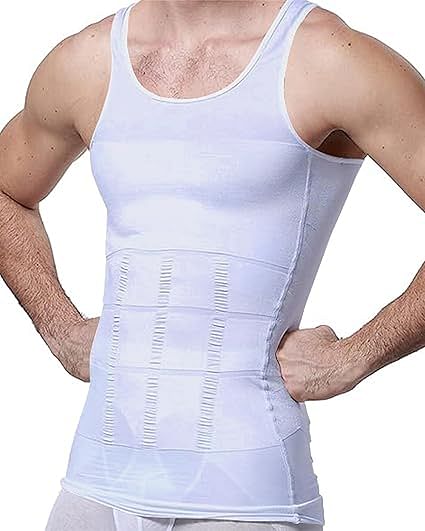 Men's Slimming Body Shaper Vest Gynecomastia Compression Shirts Compression Tank Top Tummy Control Shapewear for Men Large