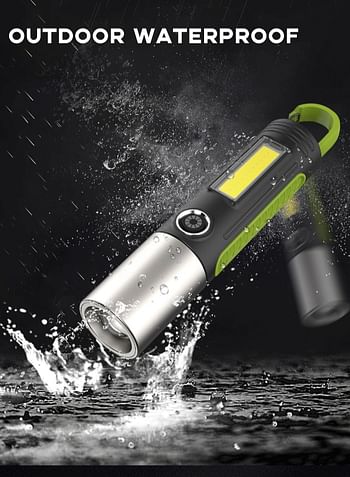 Flashlight Telescopic Multifunctional LED Strong Light Zoom Rechargeable Torch Waterproof Lighting Emergency Light