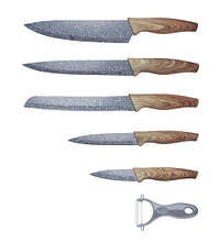 طقم سكاكين من 6 قطع | طقم سكاكين مطبخ للمنزل | مجموعة سكاكين احترافية | سكين الشيف المهنية | سكاكين المطبخ